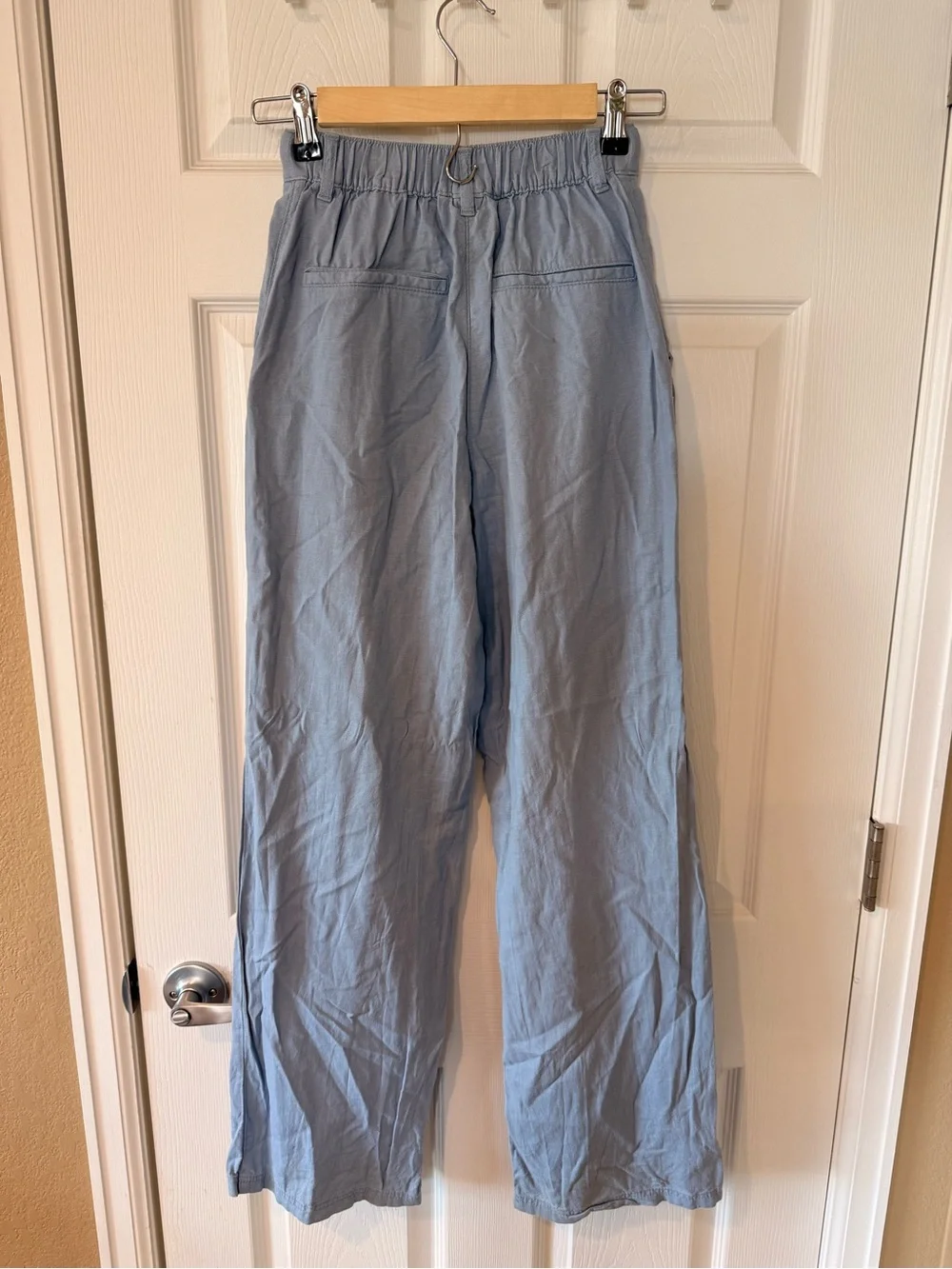 H&M Light Blue Wide-Leg Women's Trousers